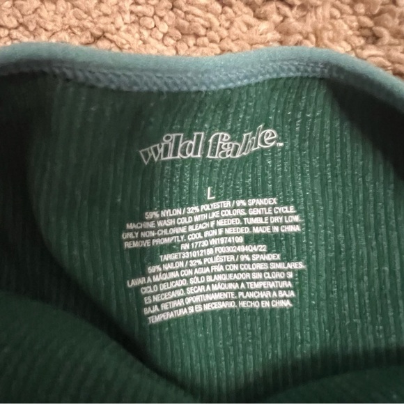 Wild Fable Seamless Ribbed Halter Bodysuit Teal Green Size Large - Picture 7 of 11